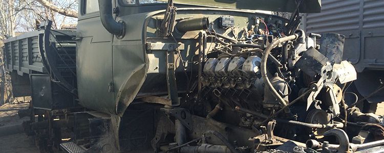 Engines of combat KAMAZ being overhauled